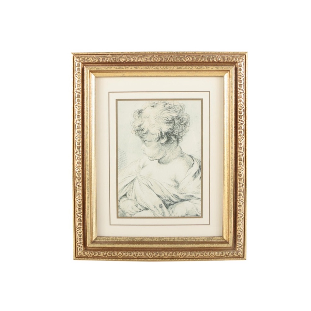 Offset lithograph Francois Boucher “Study of a Child”